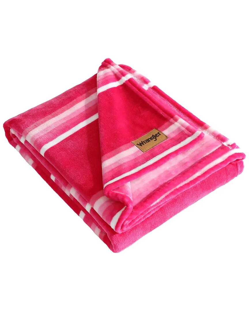 Saddle Stripe Ultra Soft Plush Fleece Reversible Throw - Pink
