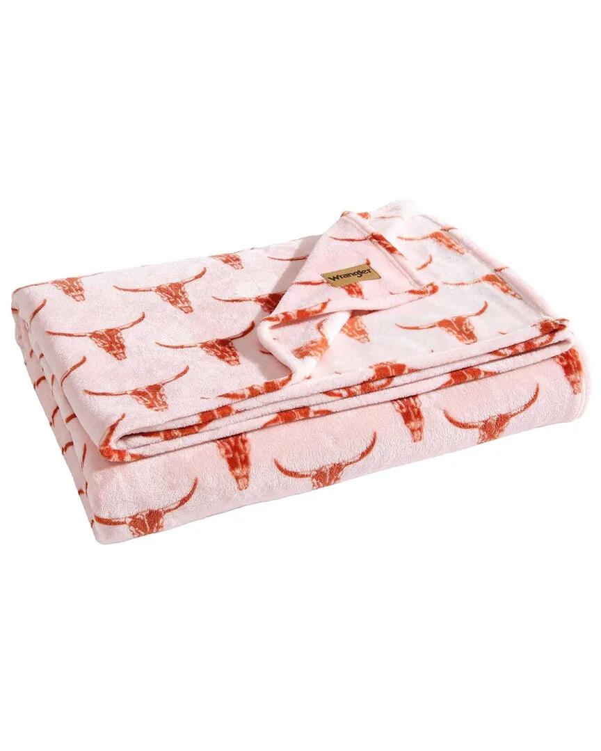 Steer Head Reversible Throw Blanket - Terracotta, Polyester