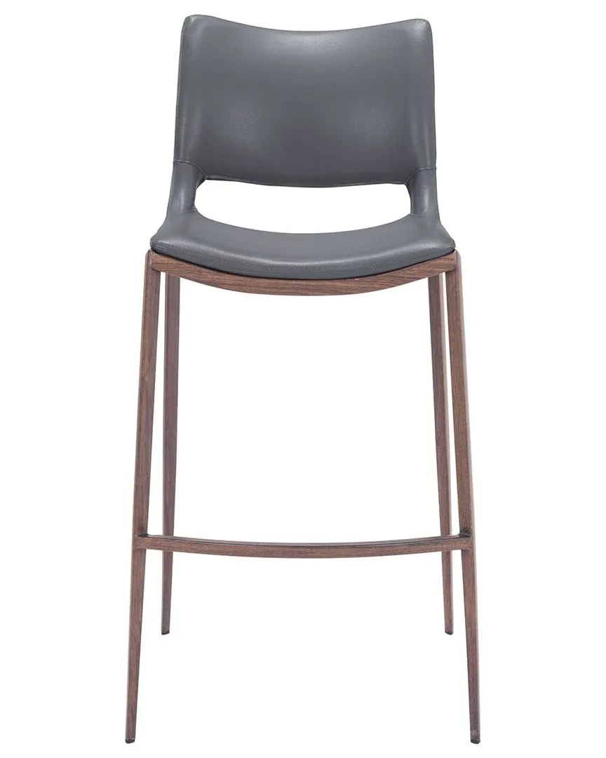 Ace Bar Chair Set of 2 - Brown, Faux Leather