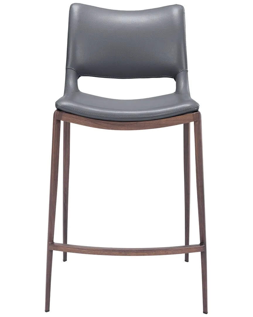 Ace Counter Chair Set of 2 - Brown, Faux Leather image