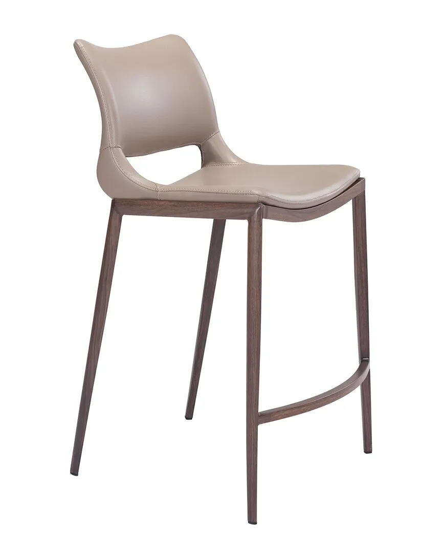 Ace Counter Chair Set of 2 - Grey, Faux Leather