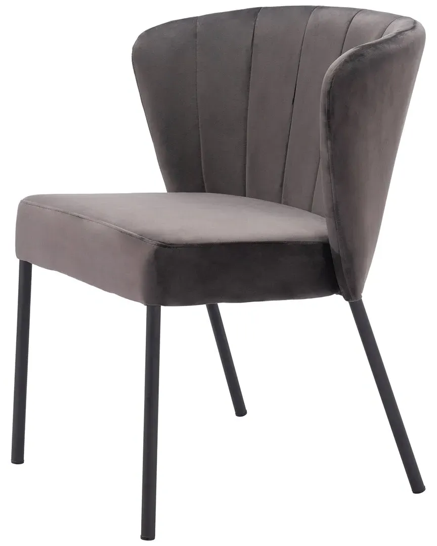 Aimee Set of 2 Dining Chairs - Grey, Polyester