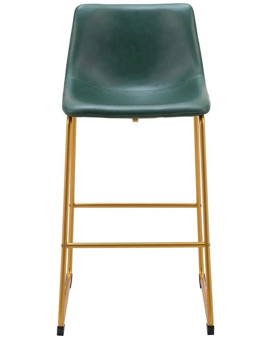 Augusta Set of 2 Barstools - Green, Polyurethane