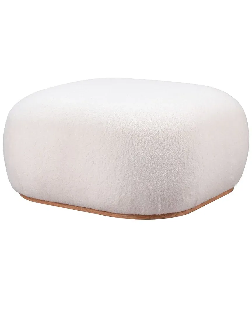 Azua Ottoman - Cream, Teddy Fabric image