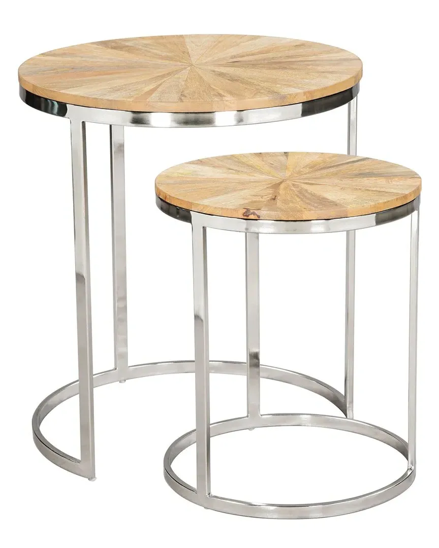 Bari 2pc Nesting Table Set - Natural, Acacia Wood image
