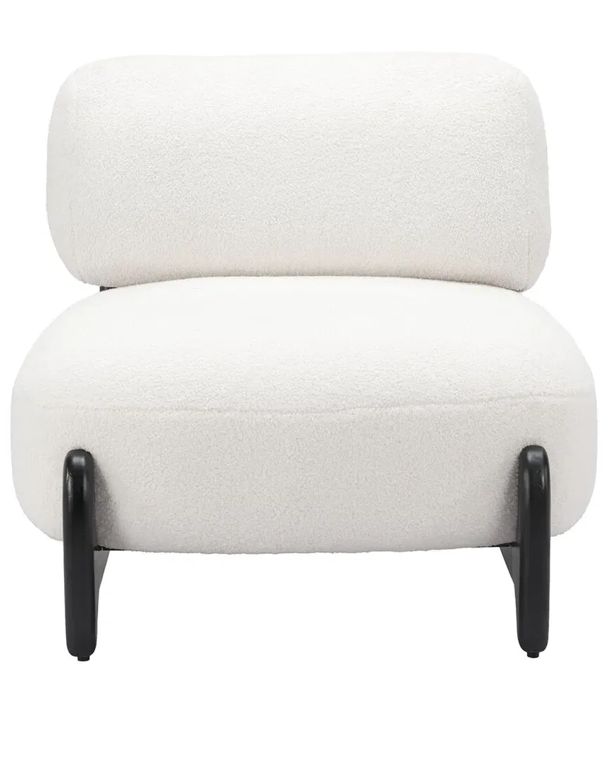 Bombo Accent Chair - White, Faux Shearling image