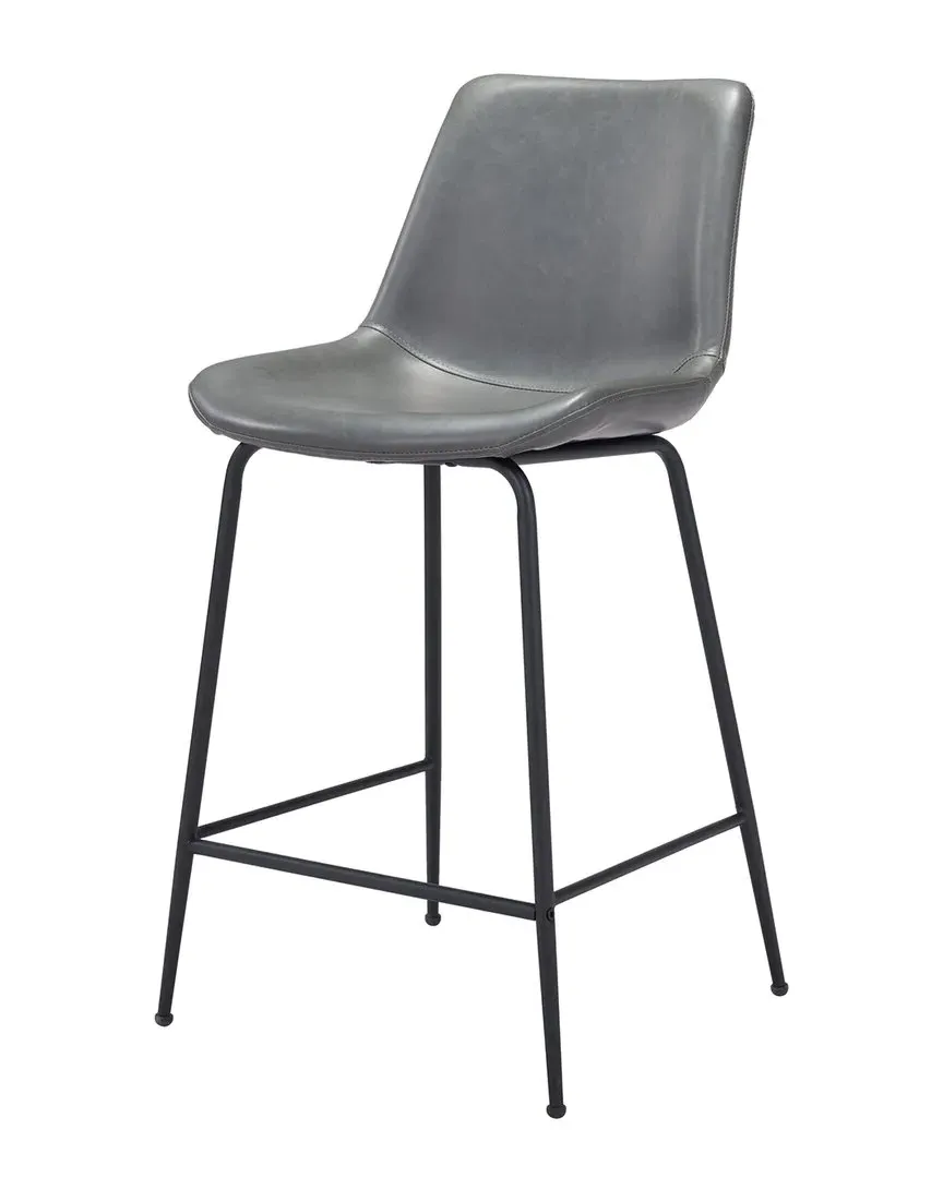 Byron Counter Chair - Grey, Vinyl