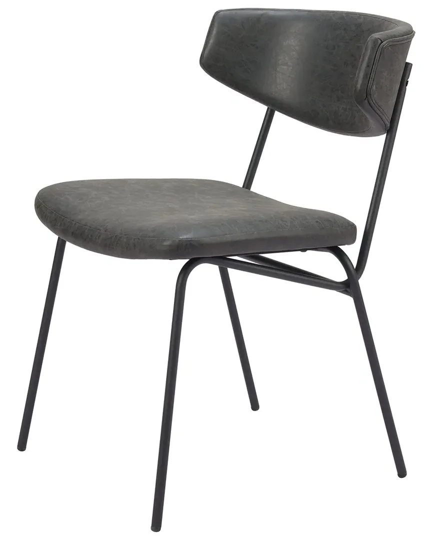 Charon Set of 2 Dining Chairs - Vintage Black, Vinyl image
