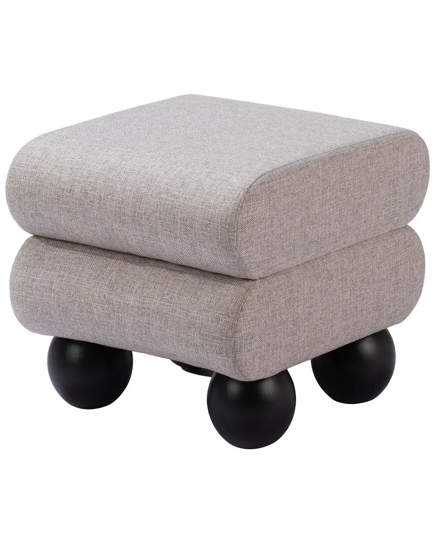 Davao Ottoman - Grey, Teddy Fabric image