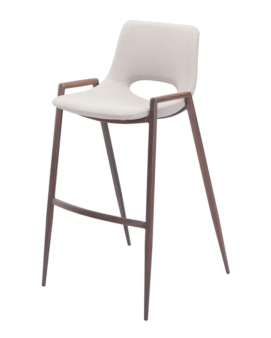 Desi Bar Chair Set of 2 - Beige, Vinyl image