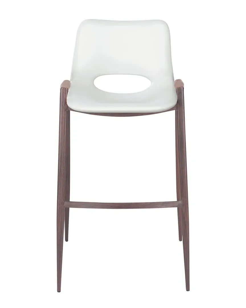 Desi Bar Chair Set of 2 - White, Vinyl