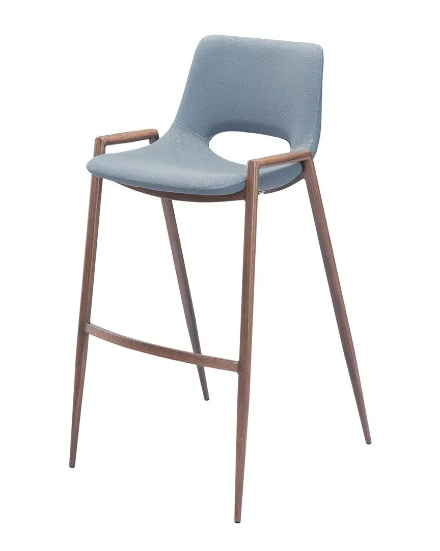 Desi Bar Chairs Set of 2 - Grey, Vinyl image