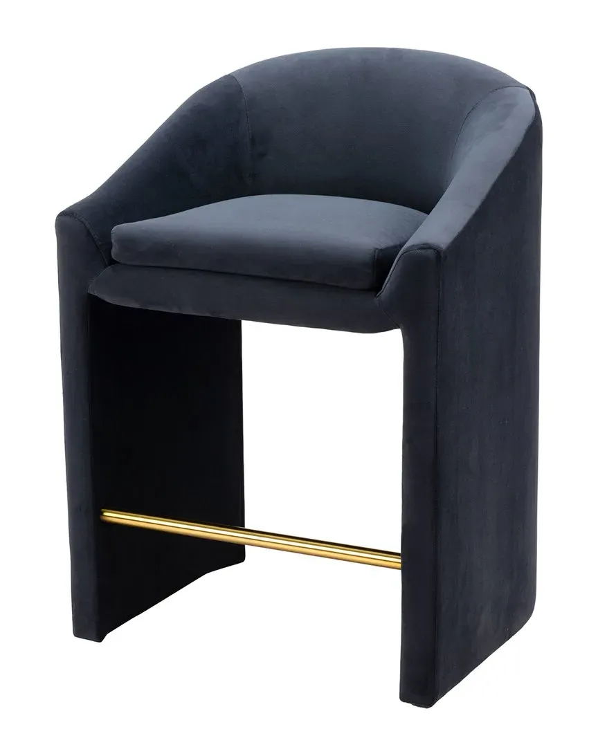 Emas Counter Stool - Midnight Gray, Velvet image