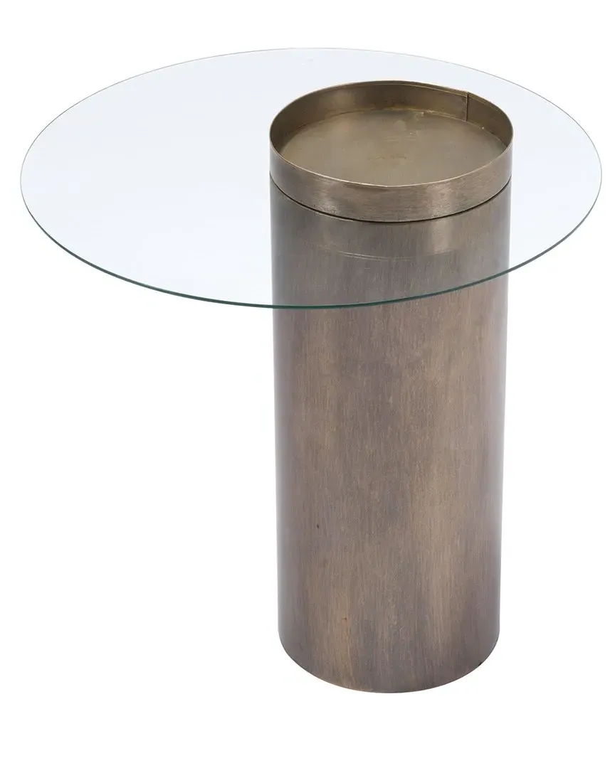 Emi Oval End Table - Brown, Glass image
