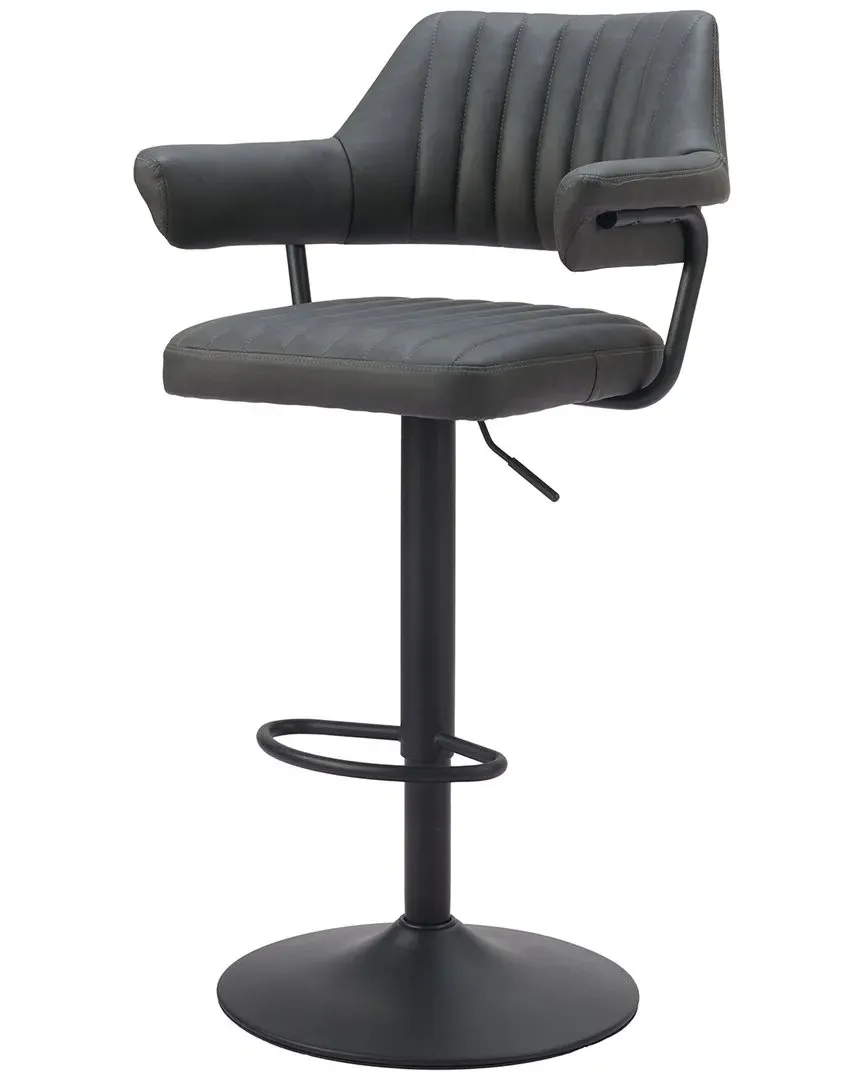 Erret Adjustable Barstool with Swivel - Grey, Vinyl image