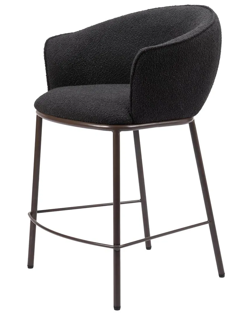 Essen Counter Stool - Black, Teddy Fabric image