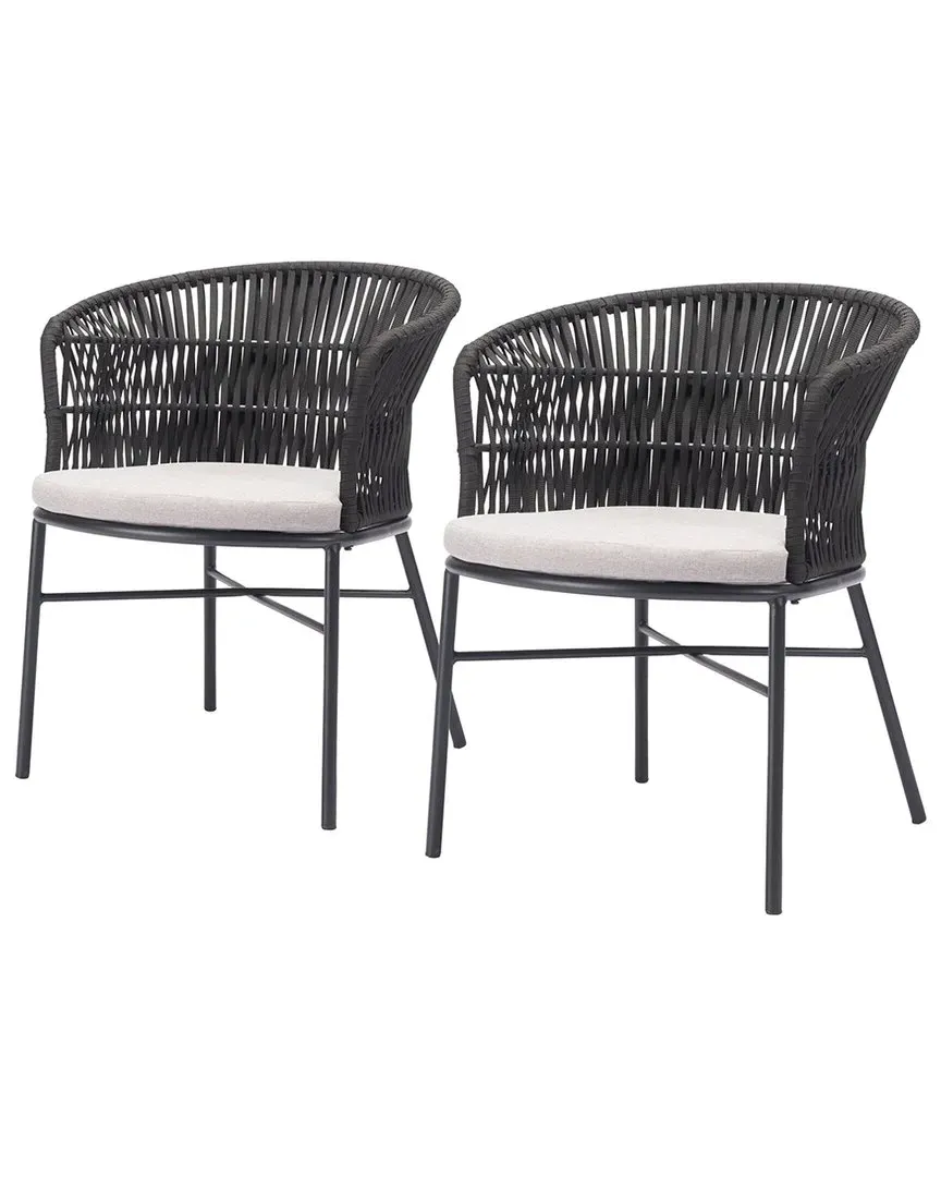 Freycinet Set of 2 Outdoor Dining Chairs - Black image