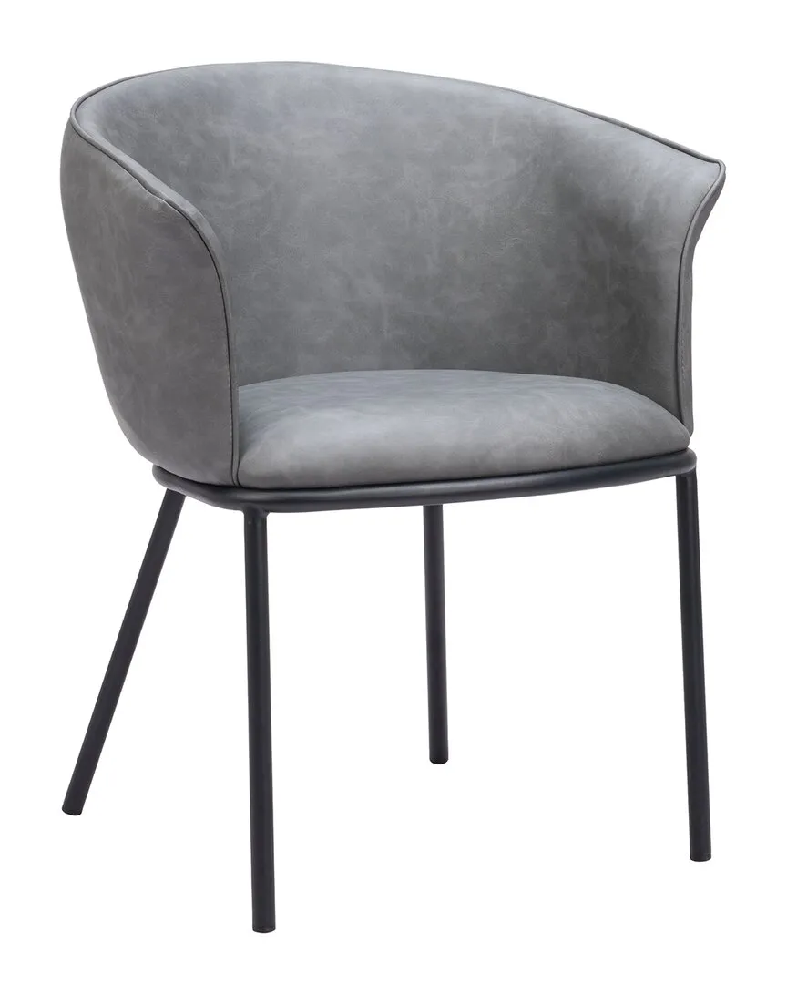 Garston Dining Chair - Grey, Vinyl