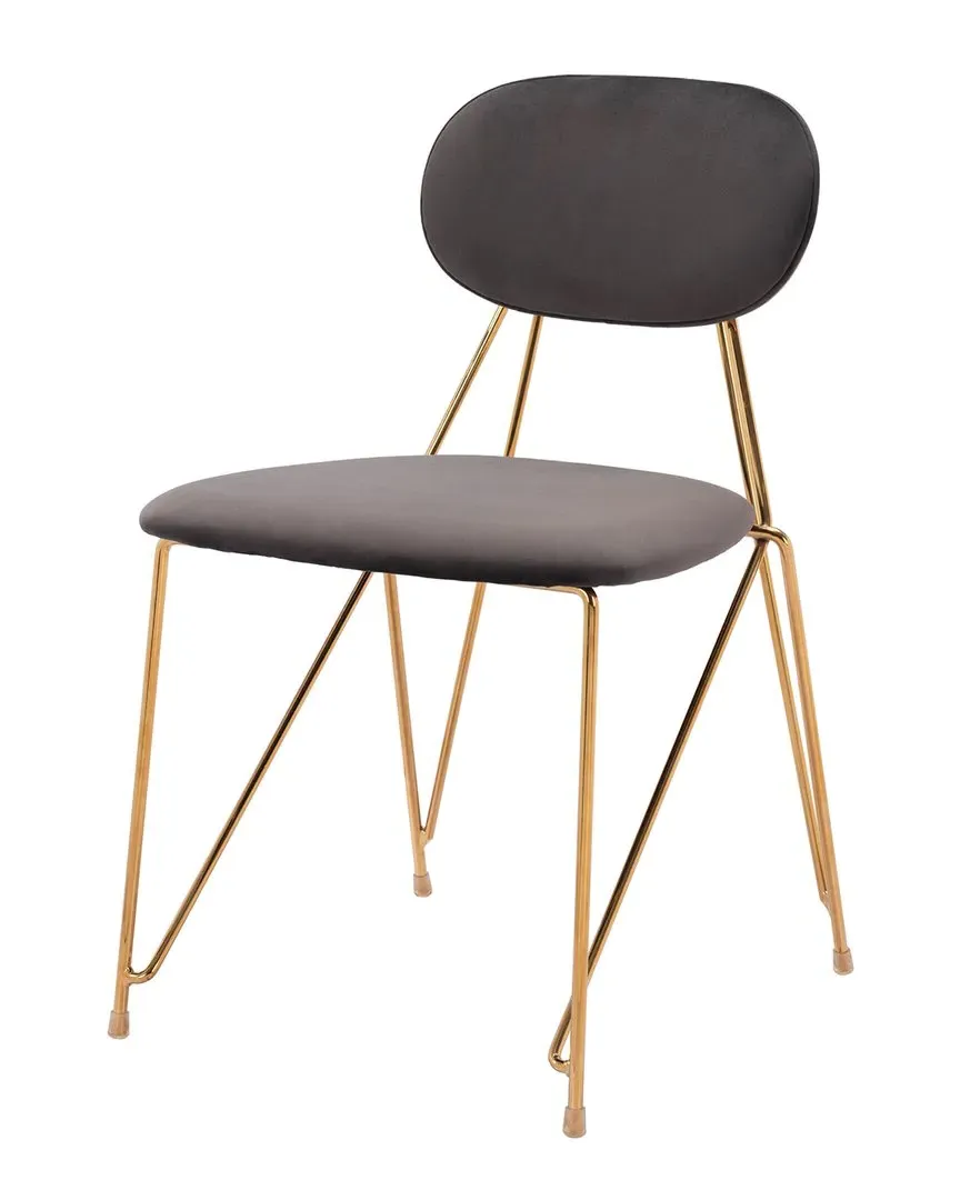 Georges Set of 2 Dining Chairs - Grey & Gold