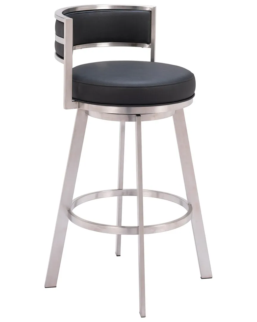 Gimsby Swivel Barstool - Black, Polyurethane image