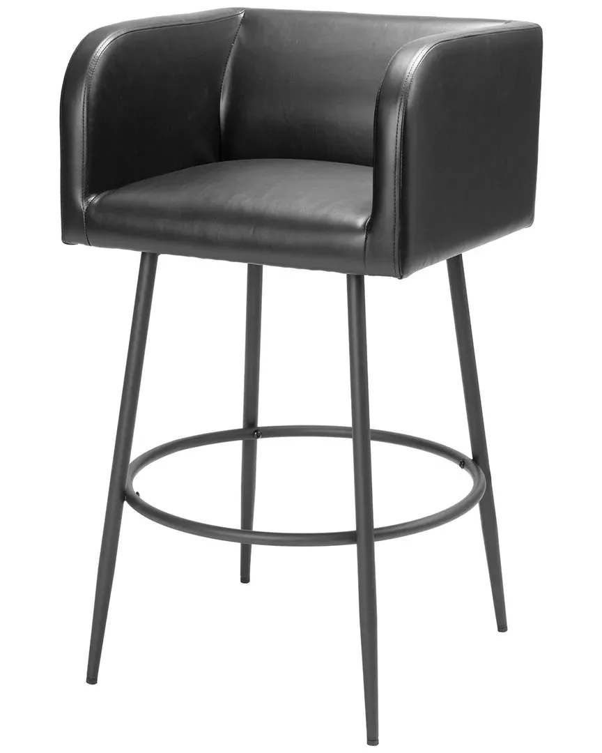 Horbat Set of 2 Barstools - Black, Vinyl