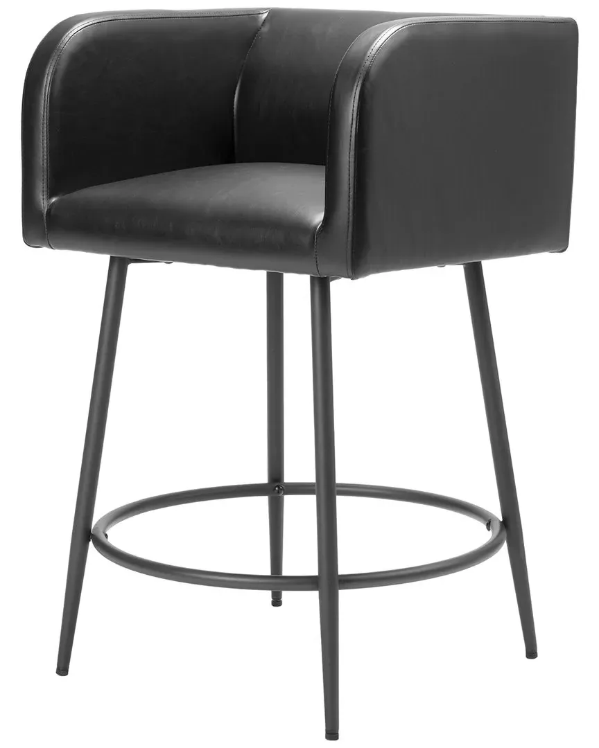 Horbat Set of 2 Counter Stools - Black, Vinyl image