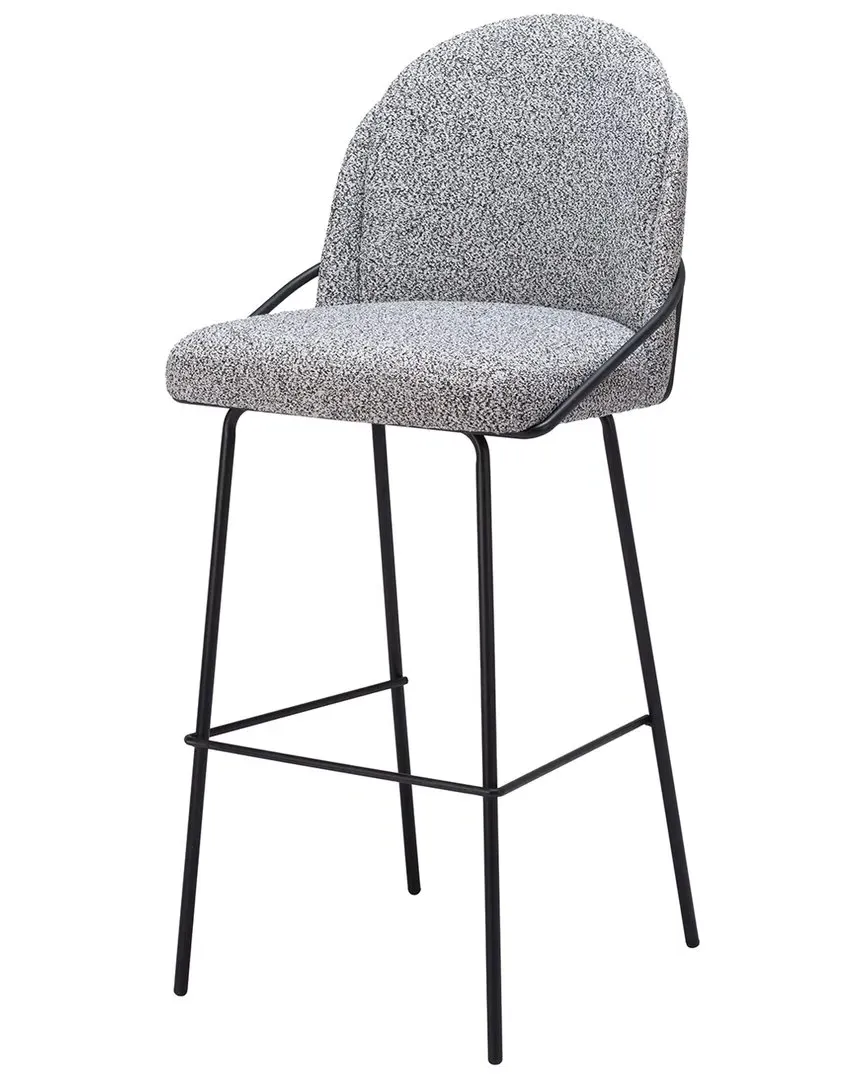 Jambi Set of 2 Barstools - Black & White, Polyester