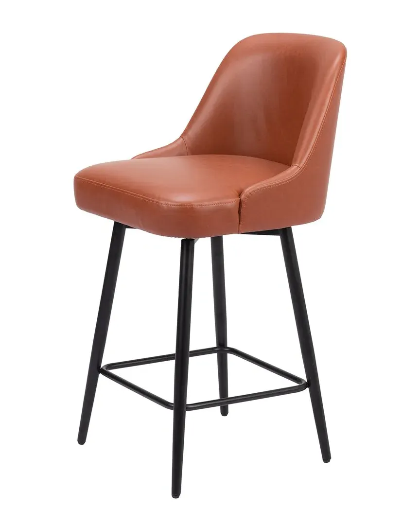 Keppel Swivel Counter Stool - Brown, Vinyl image