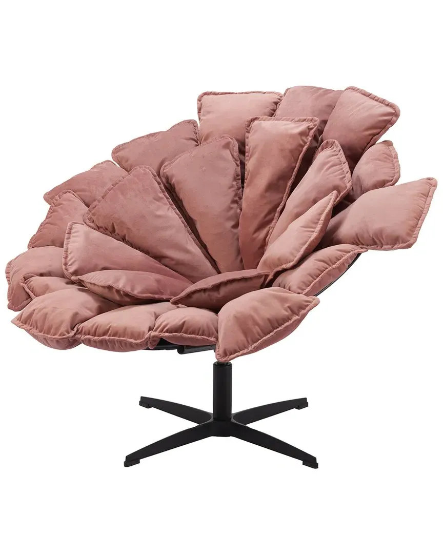 Kipas Swivel Accent Chair - Pink, Velvet image