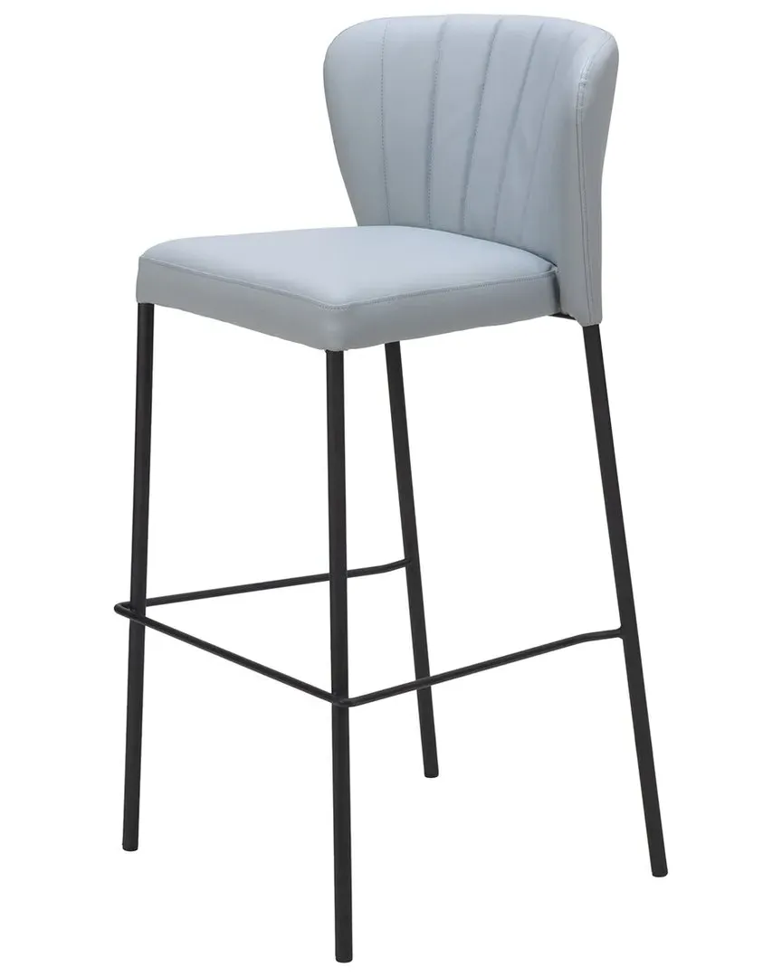 Linz Set of 2 Barstools - Grey, Polyurethane
