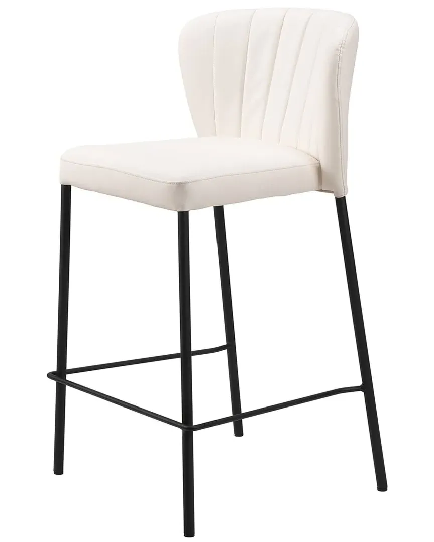 Linz Set of 2 Counter Stools - Cream, Polyurethane image