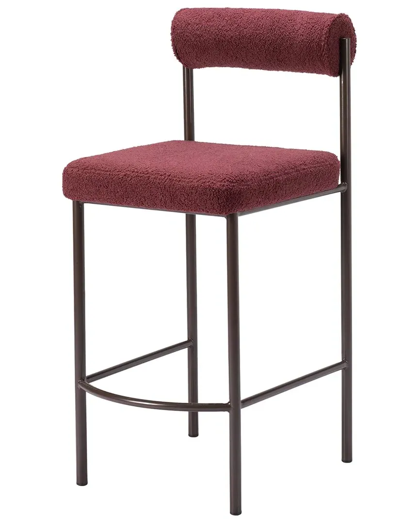 Livorno Set of 2 Counter Stools - Red, Polyester