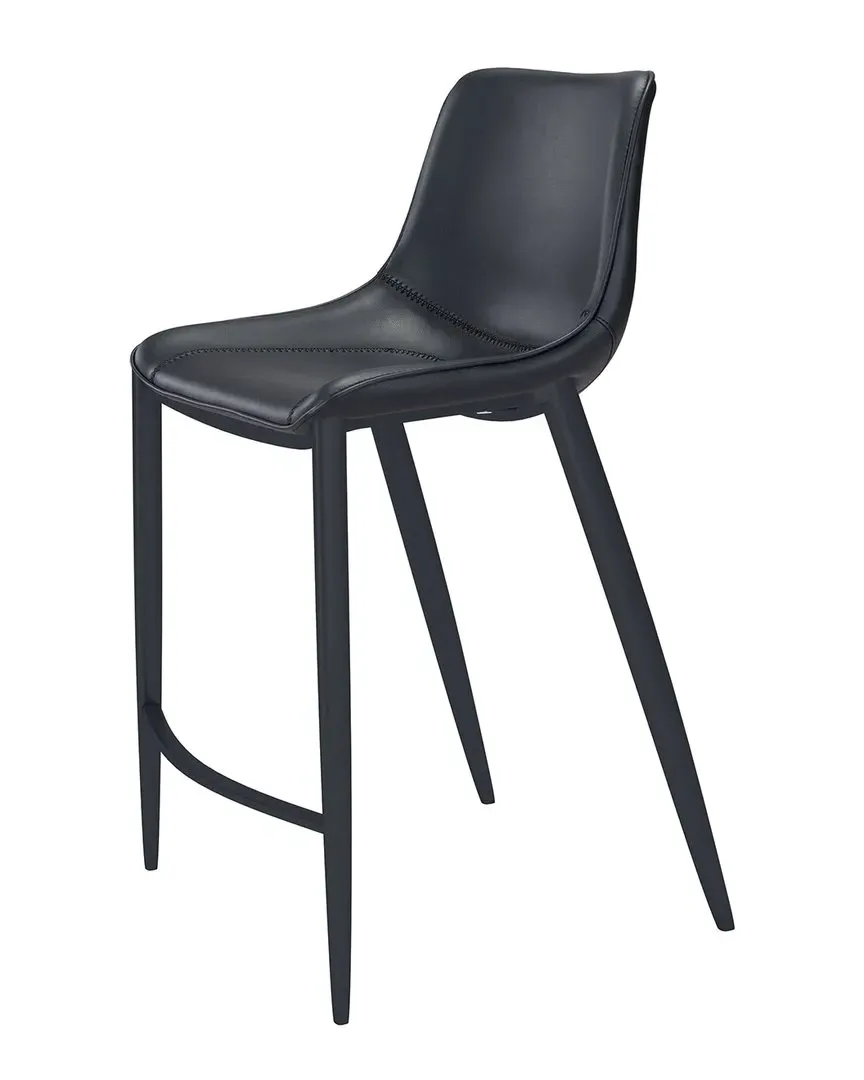 Magnus Bar Chair Set of 2 - Black, Faux Leather image
