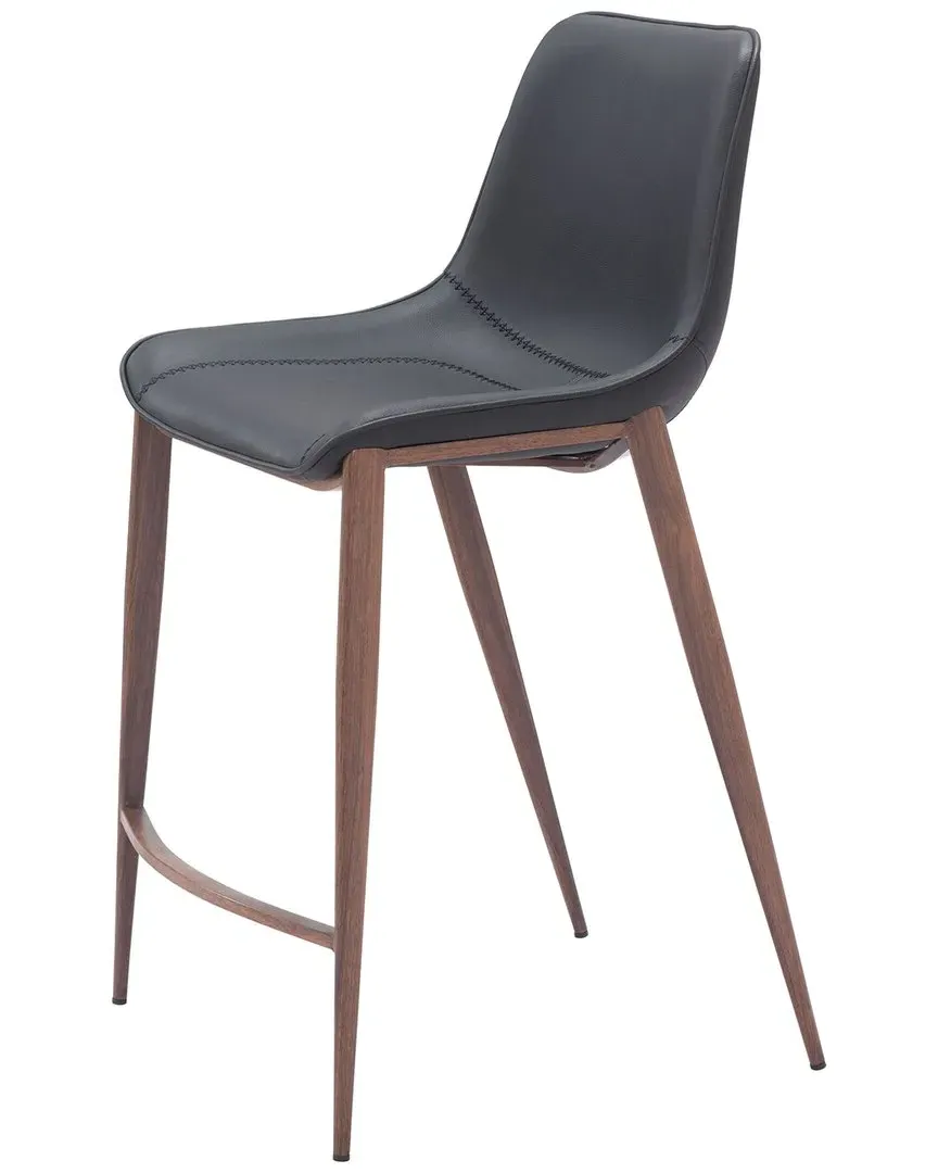 Magnus Counter Stools Set of 2 - Black, Faux Leather image