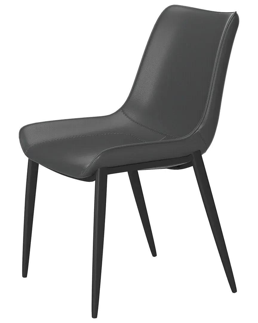 Magnus Set of 2 Dining Chairs - Black, Faux Leather image
