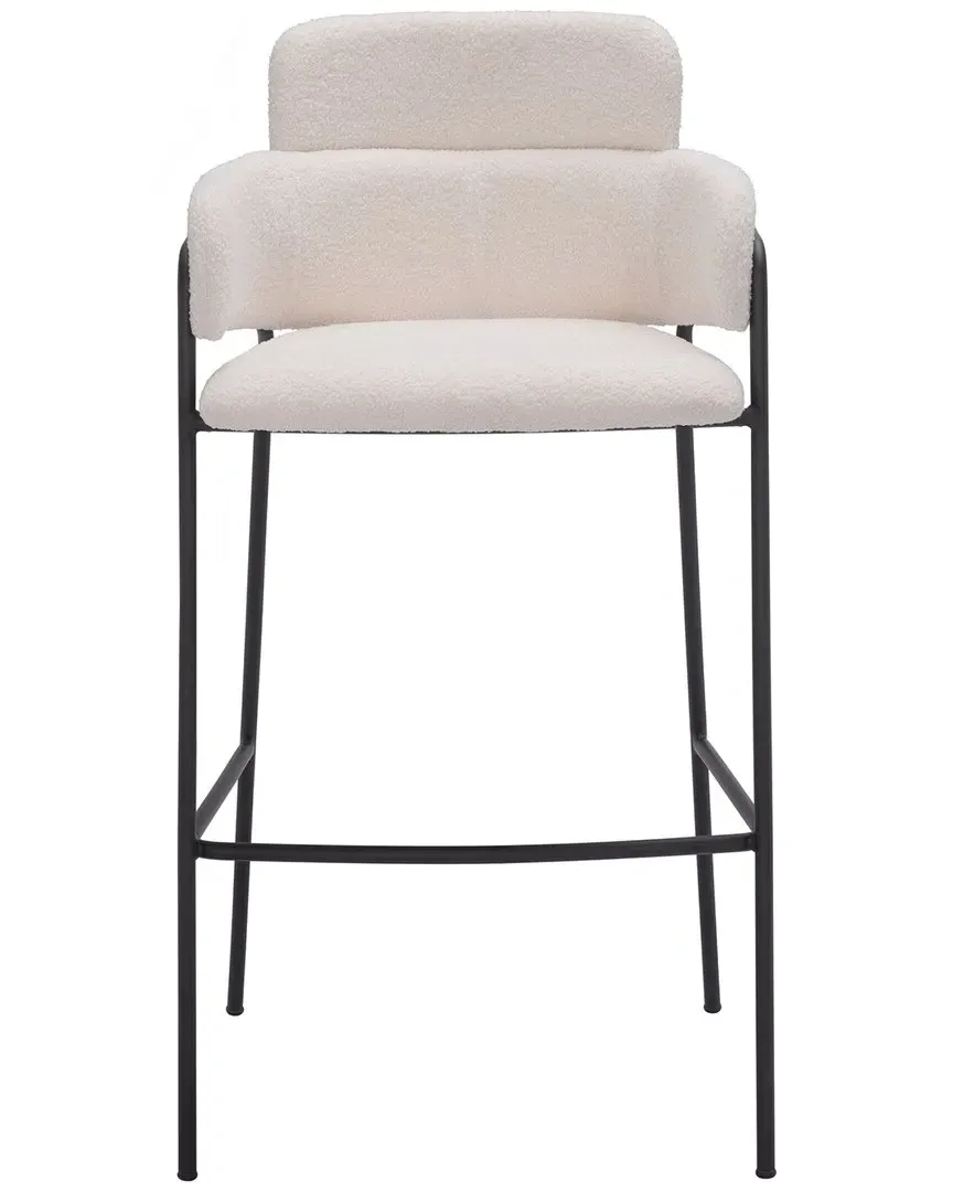 Marcel Set of 2 Bar Stools - Cream, Boucle