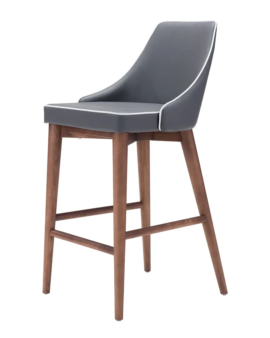 Moor Counter Chair - Dark Grey, Walnut image