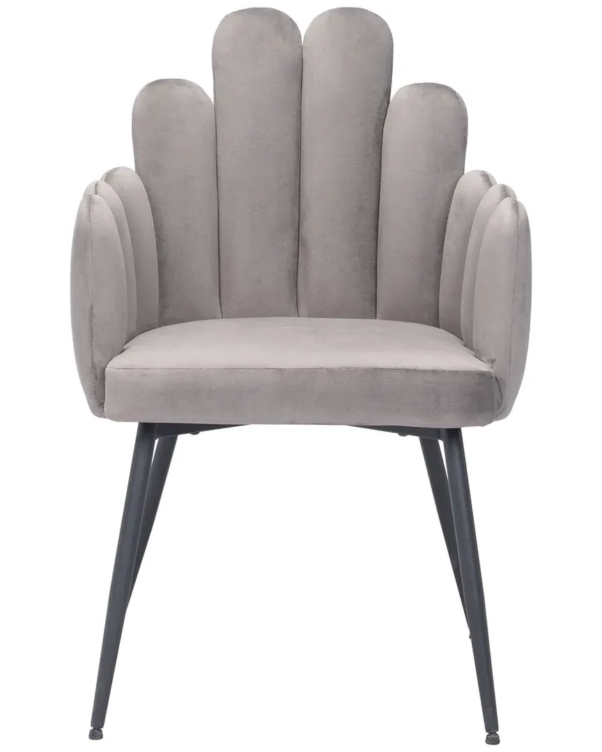 Noosa Set of 2 Dining Chairs - Grey, Velvet image