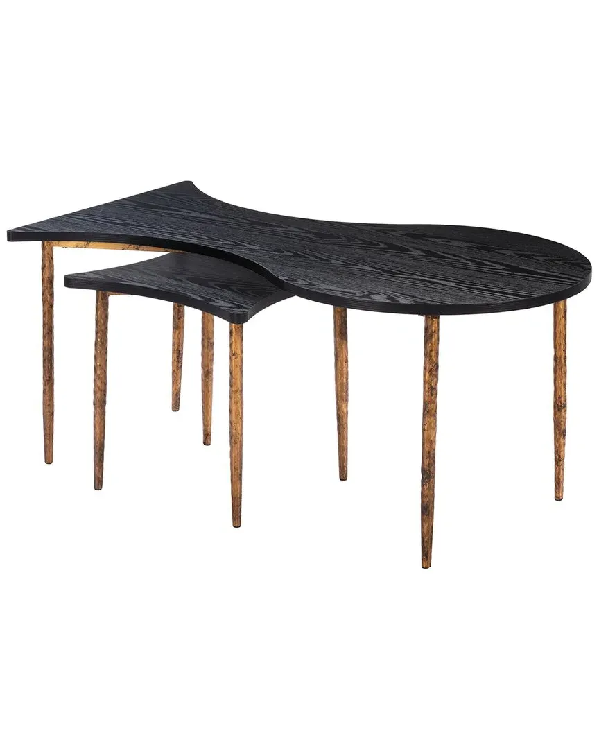 Norden 2pc Coffee Table Set - Black & Bronze, MDF image