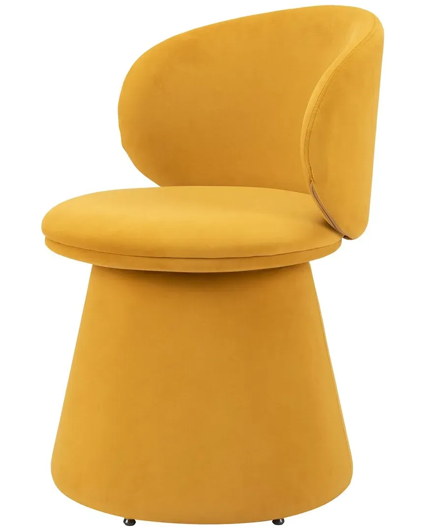 Oblic Swivel Dining Chair - Orange, Velvet image