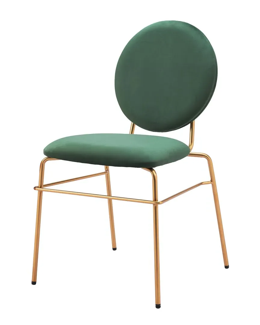 Odessa Set of 2 Dining Chairs - Green, Velvet image