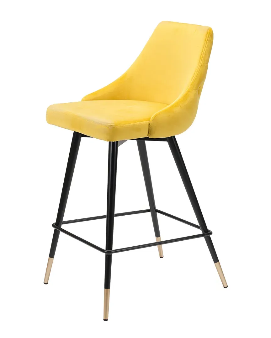 Piccolo Counter Chair - Yellow, Velvet image