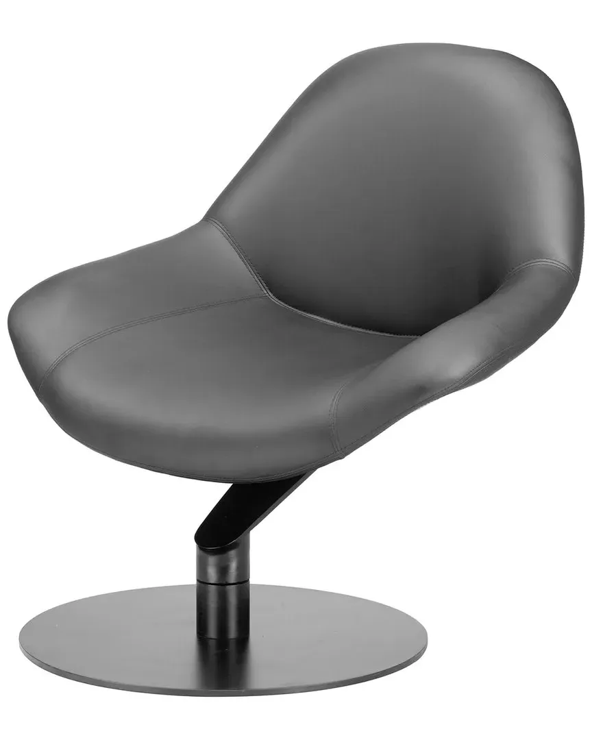 Poole Swivel Accent Chair - Black, Vinyl image