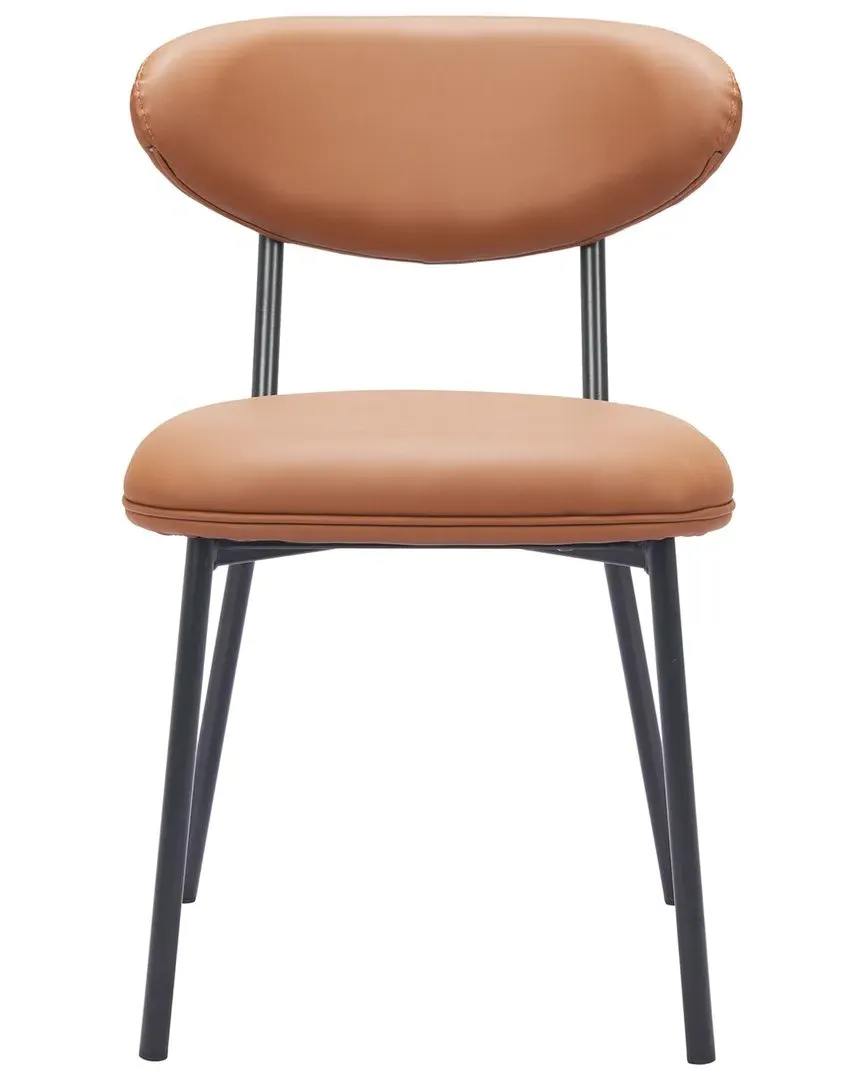 Rorun Set of 4 Dining Chairs - Brown, Vinyl image