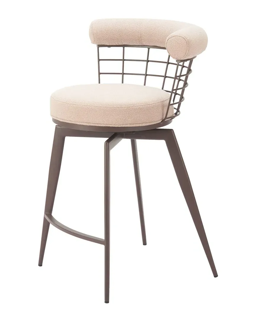 Saku Swivel Counter Stool - Beige, Polyester image