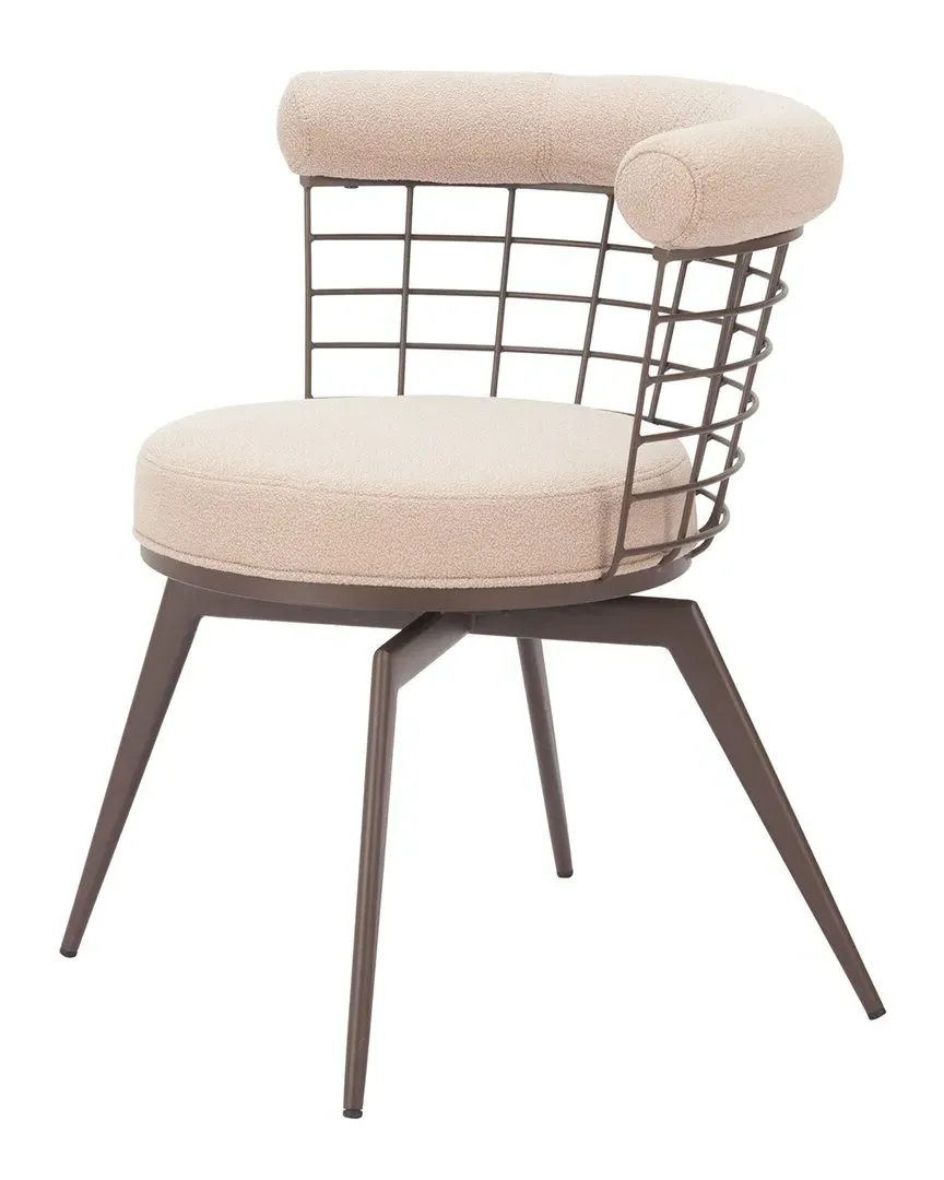 Saku Swivel Dining Chair - Beige, Polyester