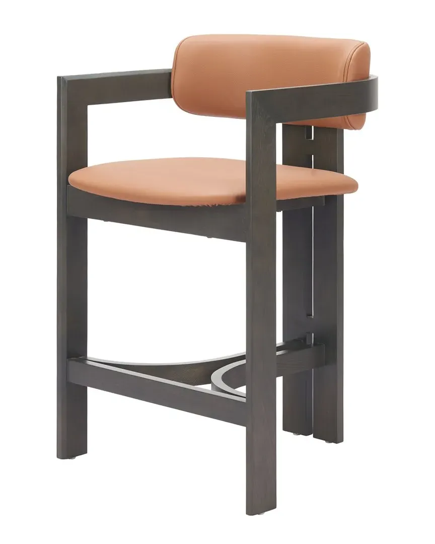 Shaili Counter Stool - Brown, Faux Leather image