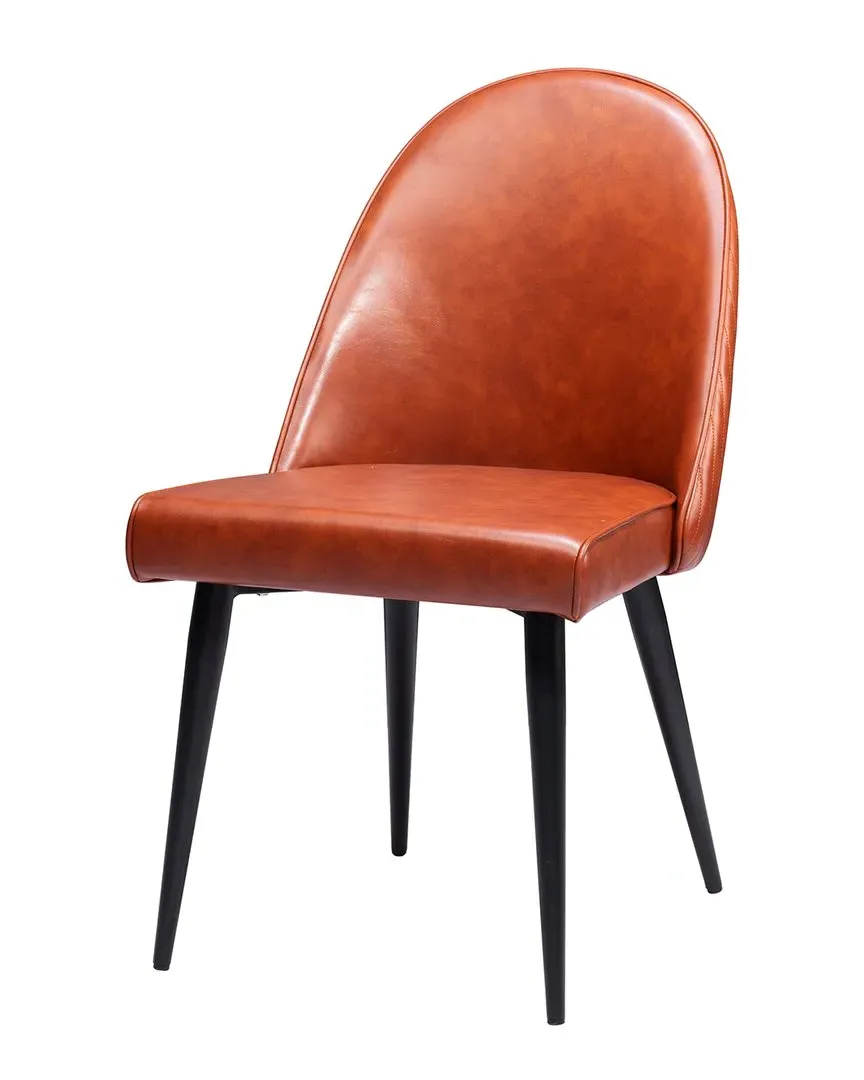 Silloth Set of 2 Armless Dining Chairs - Brown, Vinyl image