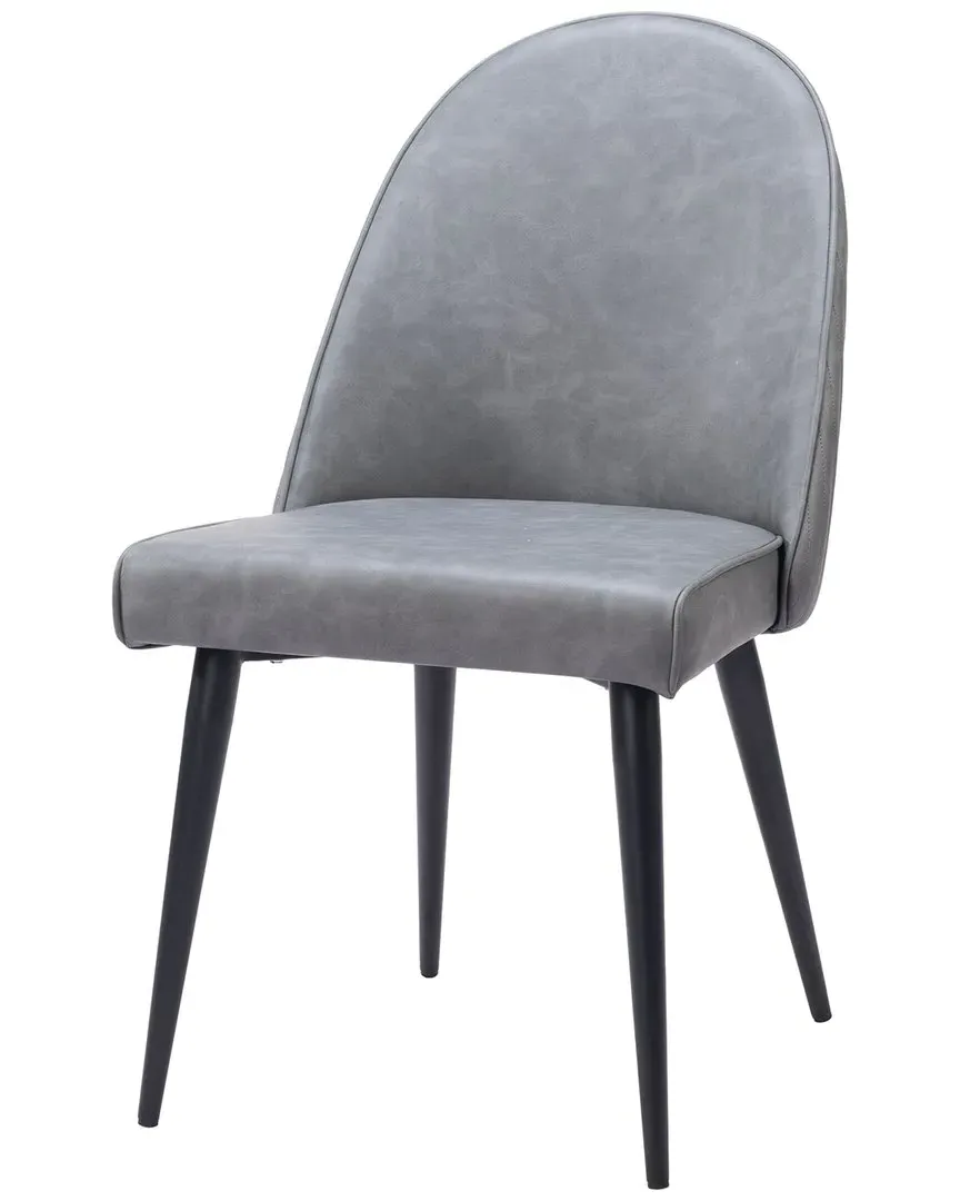 Silloth Set of 2 Armless Dining Chairs - Grey, Vinyl