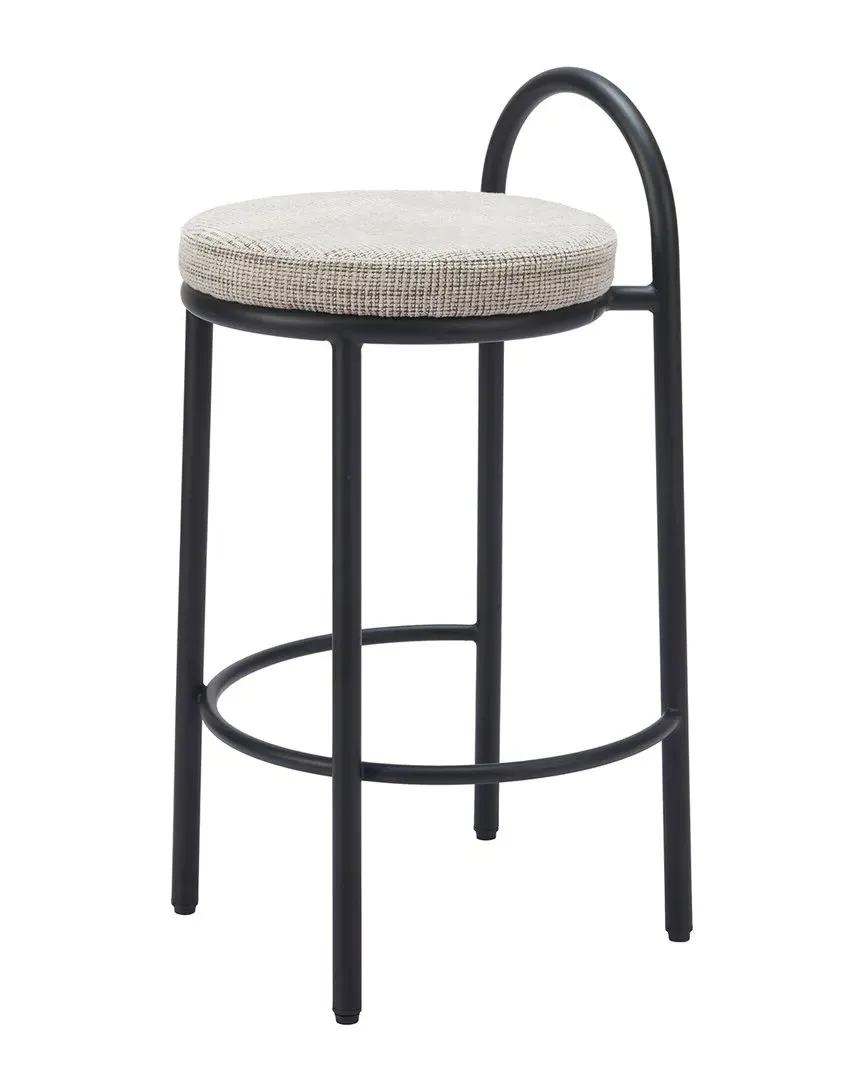 Sisal Set of 2 Counter Stools - Beige, Performance Fabric